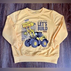 NWOT 2T Yellow Bull Dozer Tractor Graphic Pull Over Hoodie